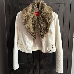 Guess cropped jacket white